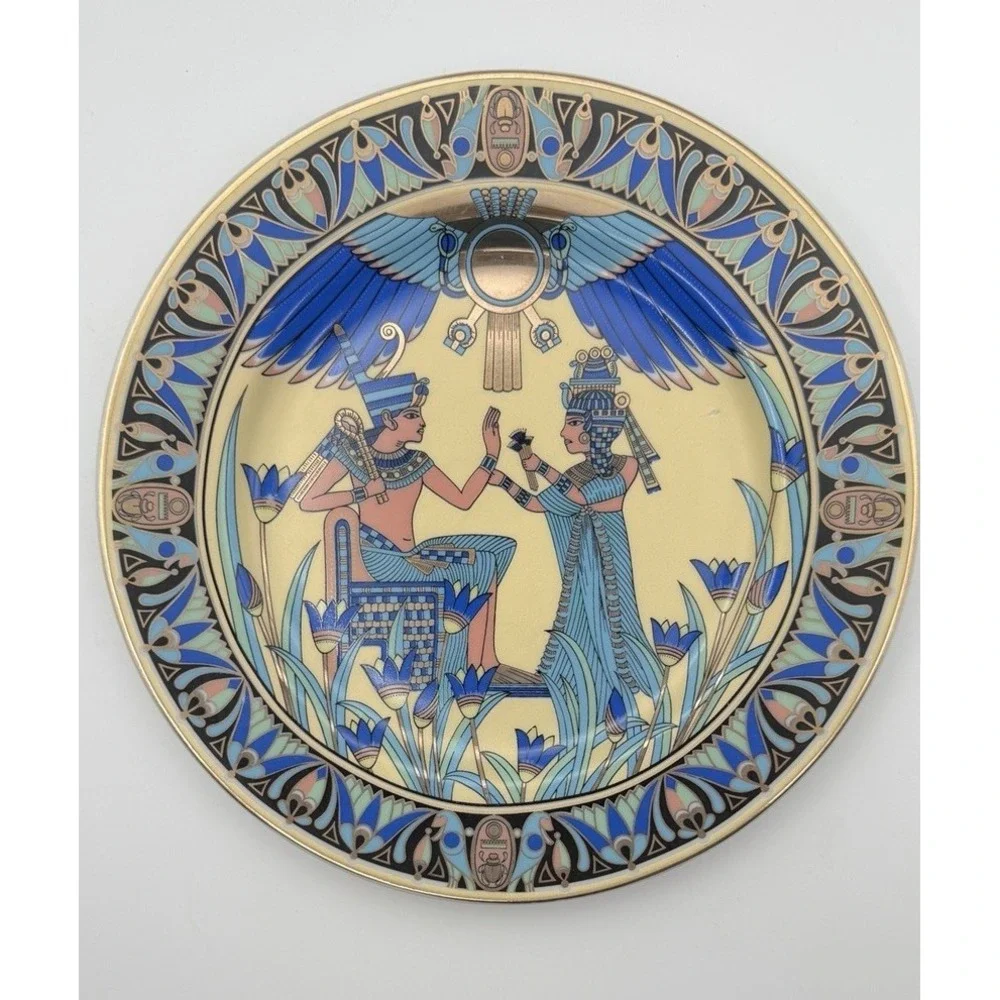 Set of 3 Limoges Egyptian Revival Decorative Plates 7.5